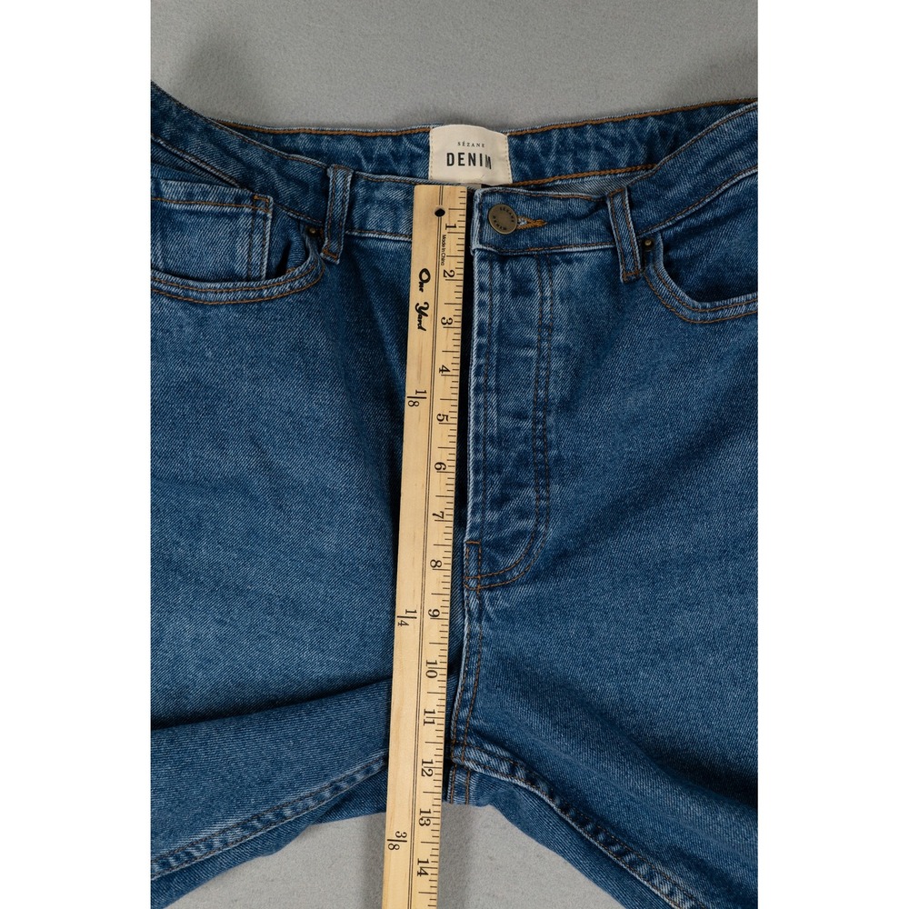 Sezane Womens Denim High Waisted Straight Leg Jeans Blue Size 42 FR/US 10 French image 5